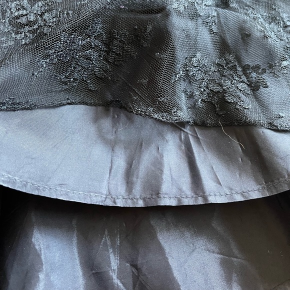 Black lace overlay drop waist dress vintage Madonna 80s witch a goth Gunne Sax!! - Picture 9 of 11